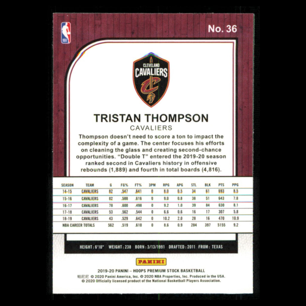 Tristan Thompson #36 2019 Hoops Premium Stock Cleveland Cavaliers Basketball NBA