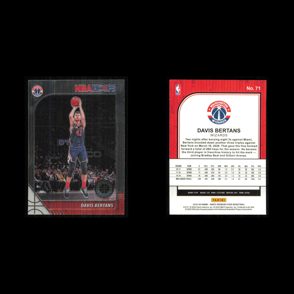 Davis Bertans #71 2019 Hoops Premium Stock Washington Wizards Basketball Card NM