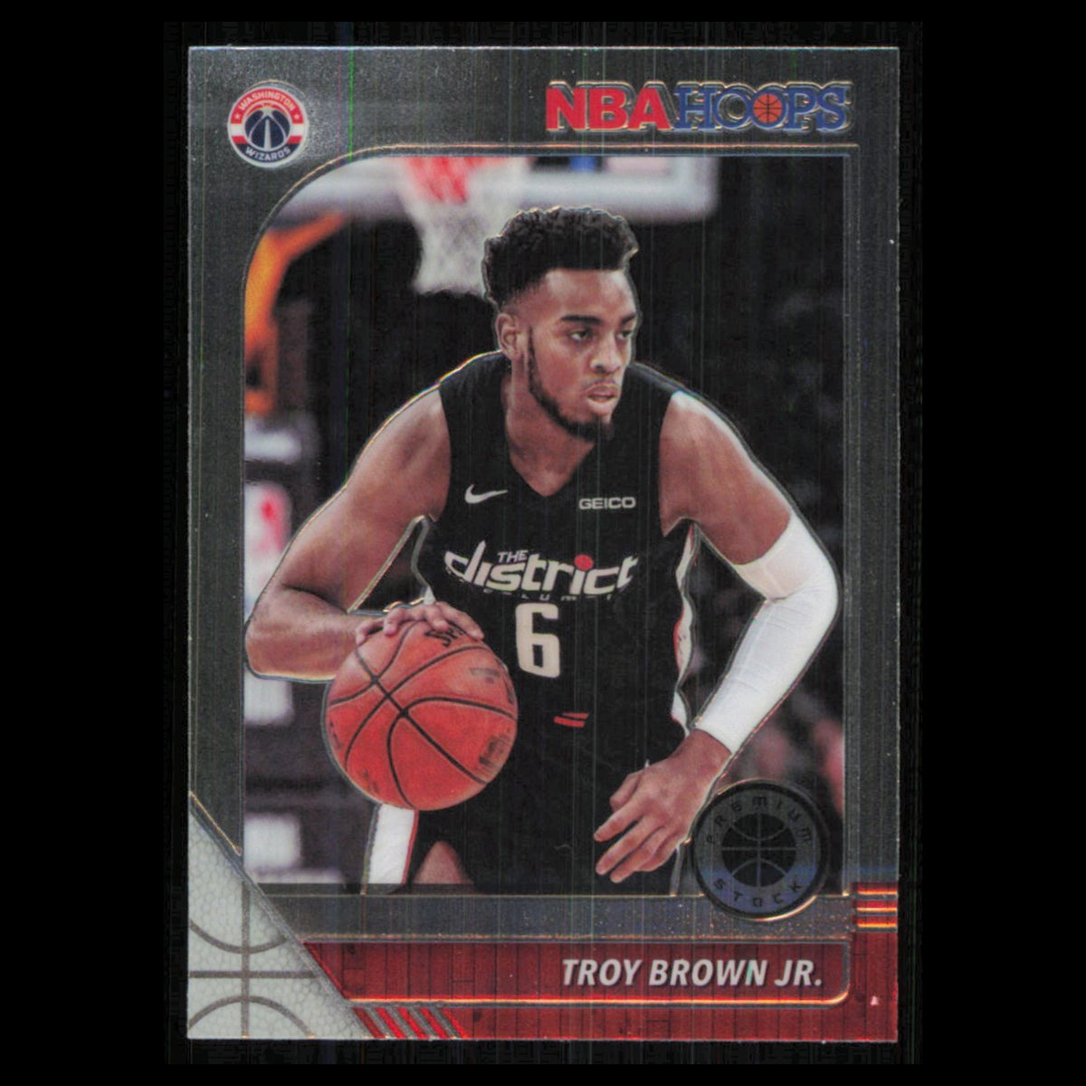 Troy Brown Jr. #194 2019 Hoops Premium Stock Washington Wizards Basketball Card