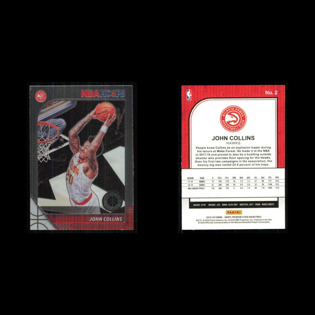 John Collins #2 2019 Hoops Premium Stock Atlanta Hawks Basketball Card NBA NM