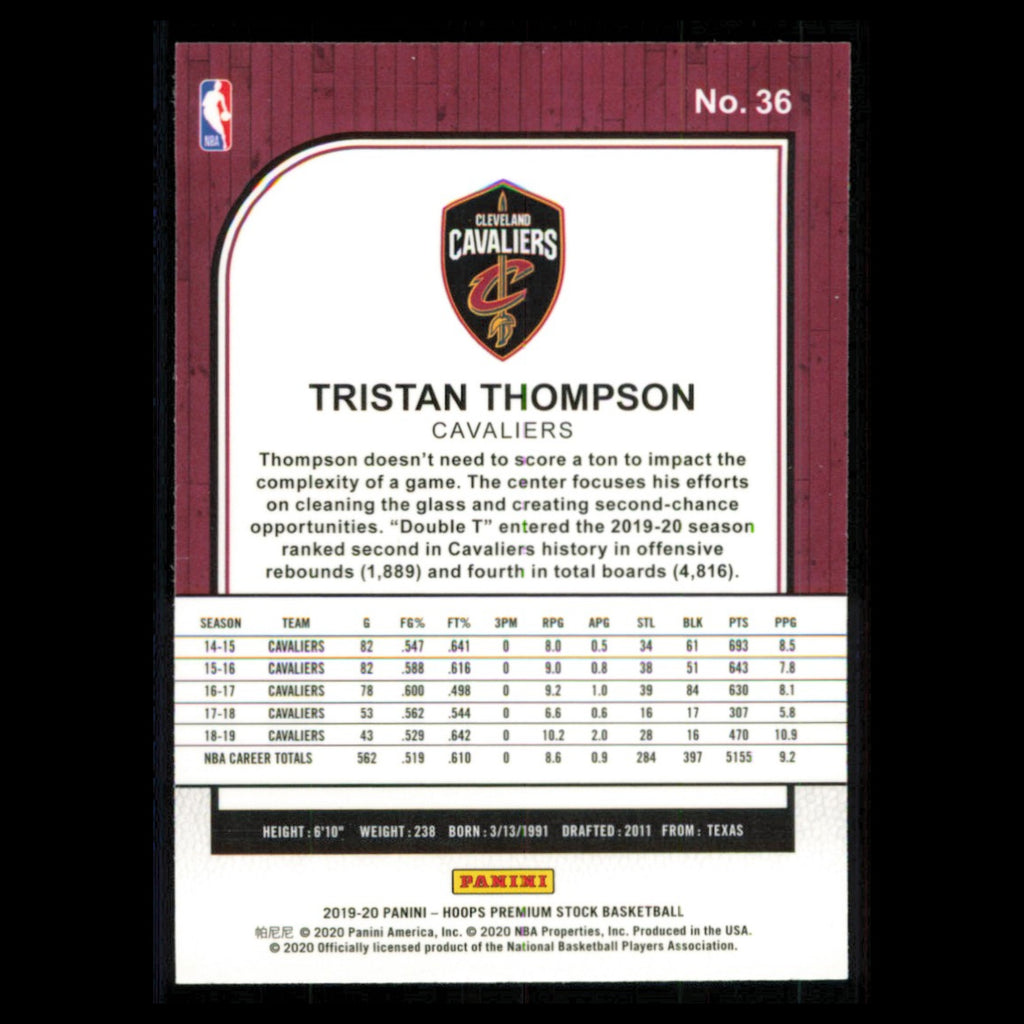 Tristan Thompson #36 2019 Hoops Premium Stock Cleveland Cavaliers Basketball NBA