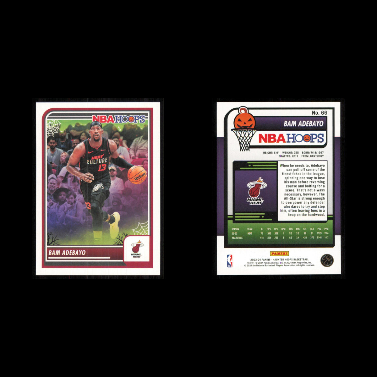 Bam Adebayo #66 2023 Hoops Haunted Miami Heat Basketball Card NBA NM