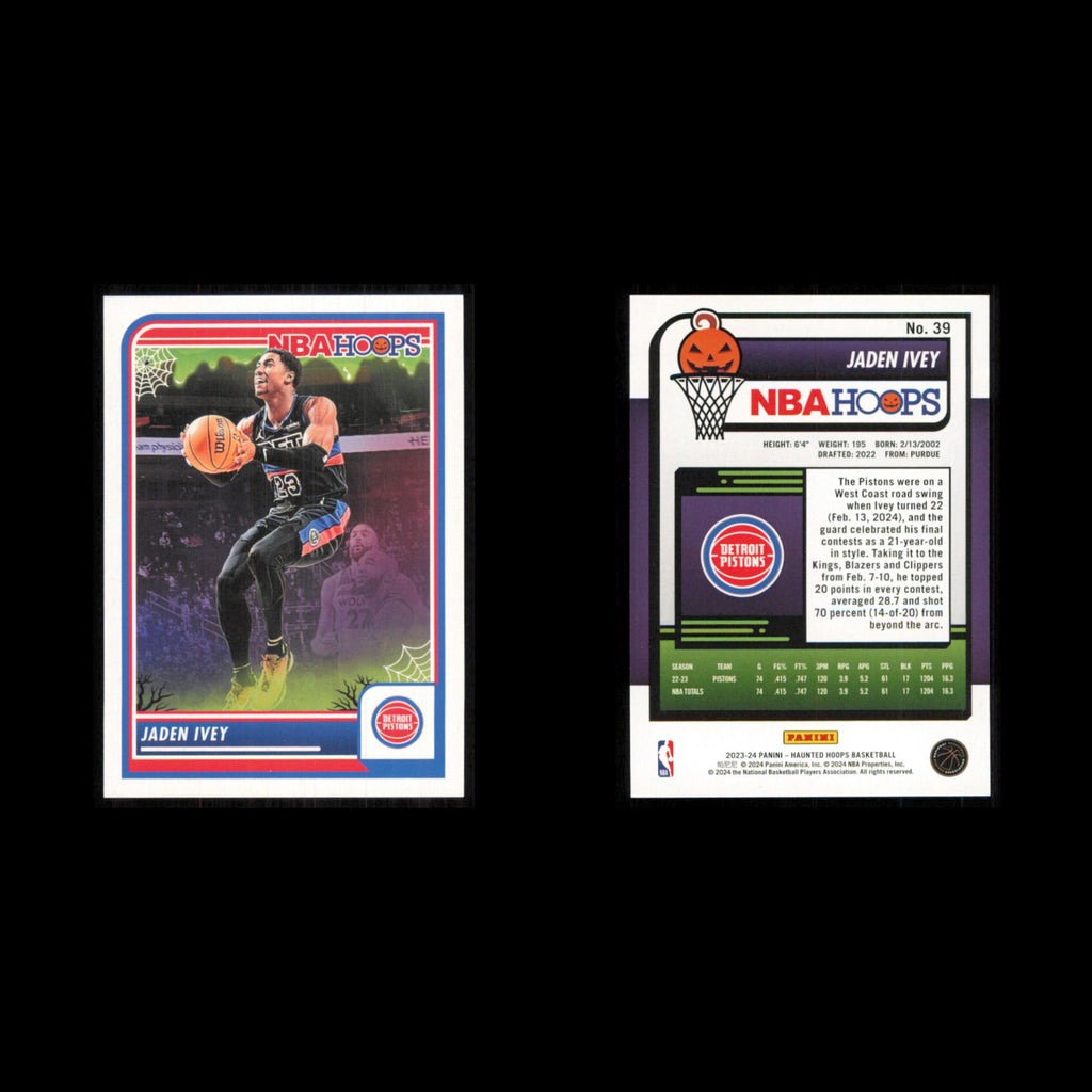 Jaden Ivey #39 2023 Hoops Haunted Detroit Pistons Basketball Card NBA NM