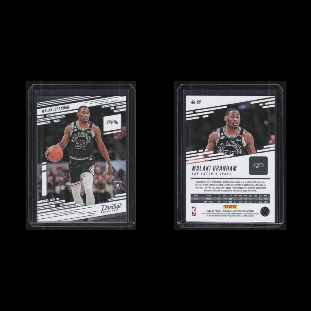 Malaki Branham Rookie #66 2022 Panini Chronicles Prestige San Antonio Spurs Card