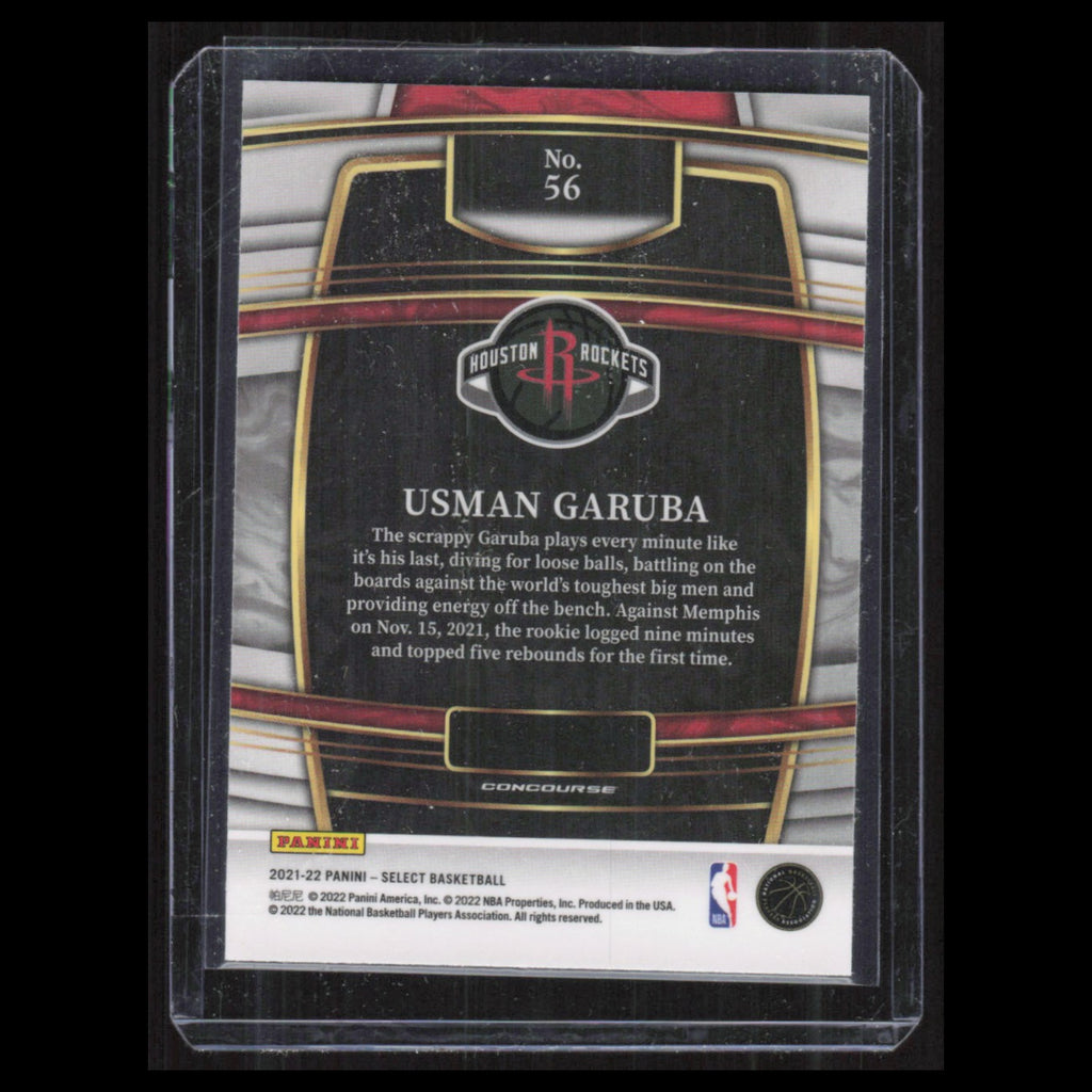 Usman Garuba Rookie #56 2021 Panini Select Houston Rockets Basketball Card NBA
