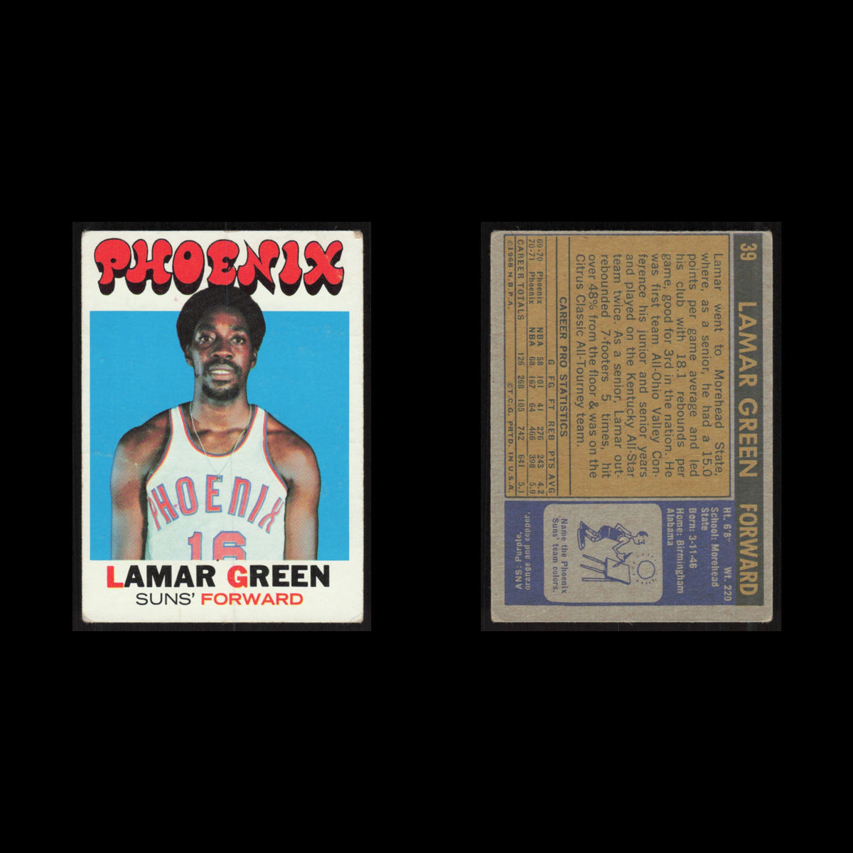 Lamar Green #39 1971 Topps Phoenix Suns Basketball Card NBA NM