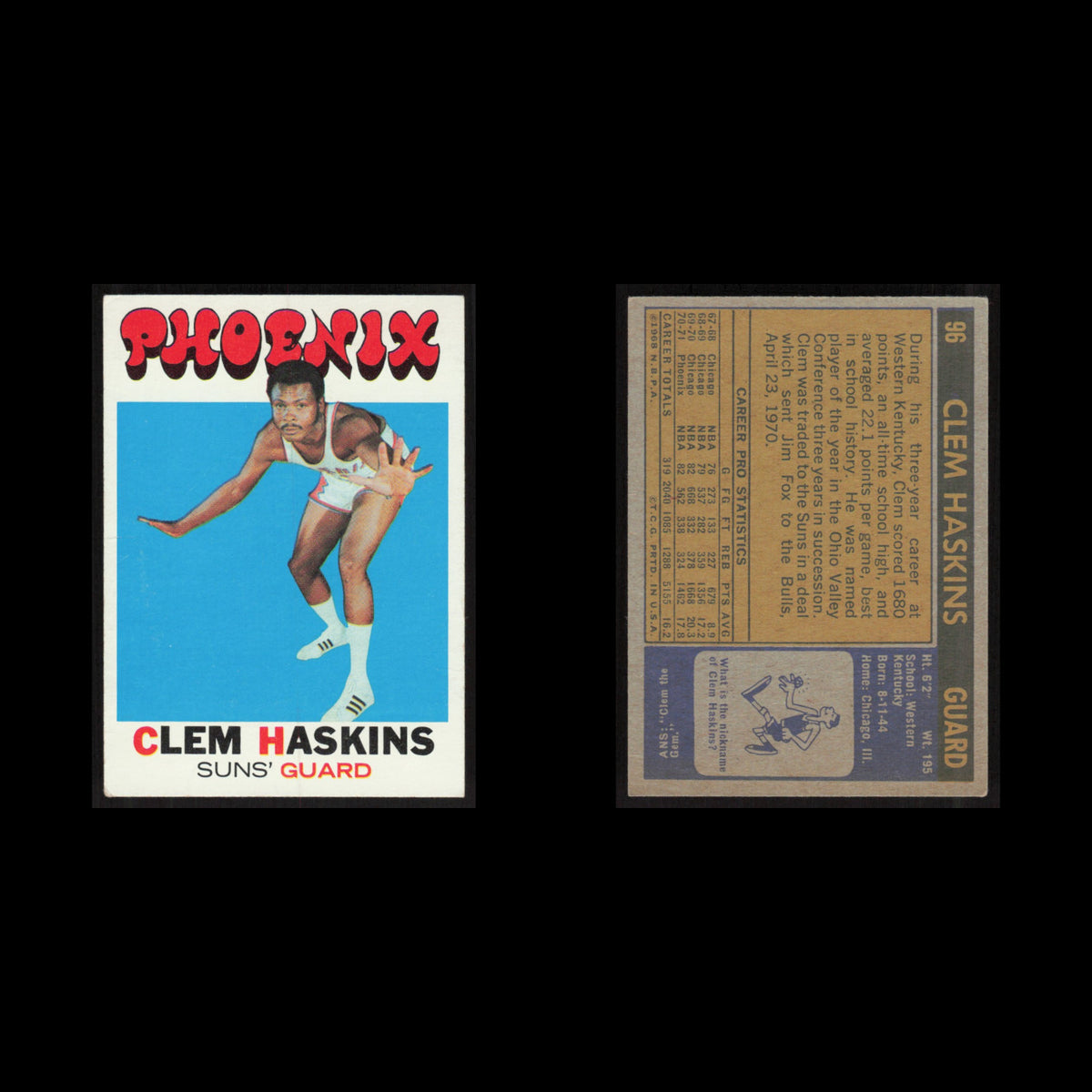 Clem Haskins #96 1971 Topps Phoenix Suns Basketball Card NBA NM
