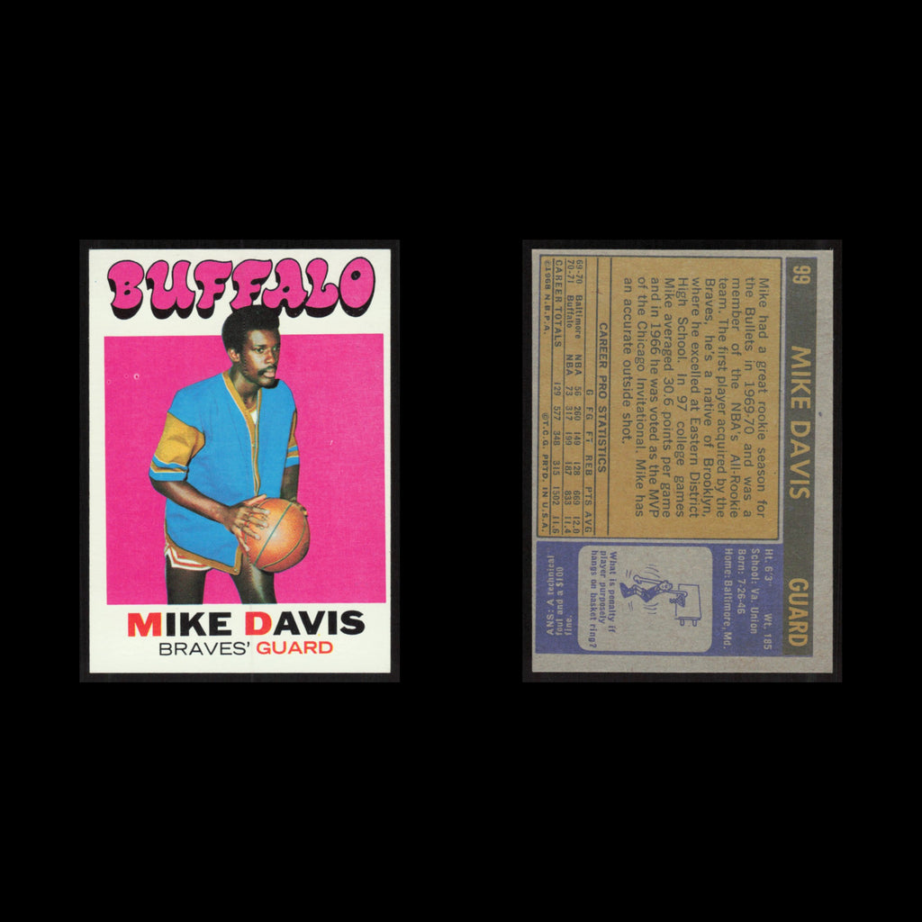 Mike Davis #99 1971 Topps Buffalo Braves Basketball Card NBA NM