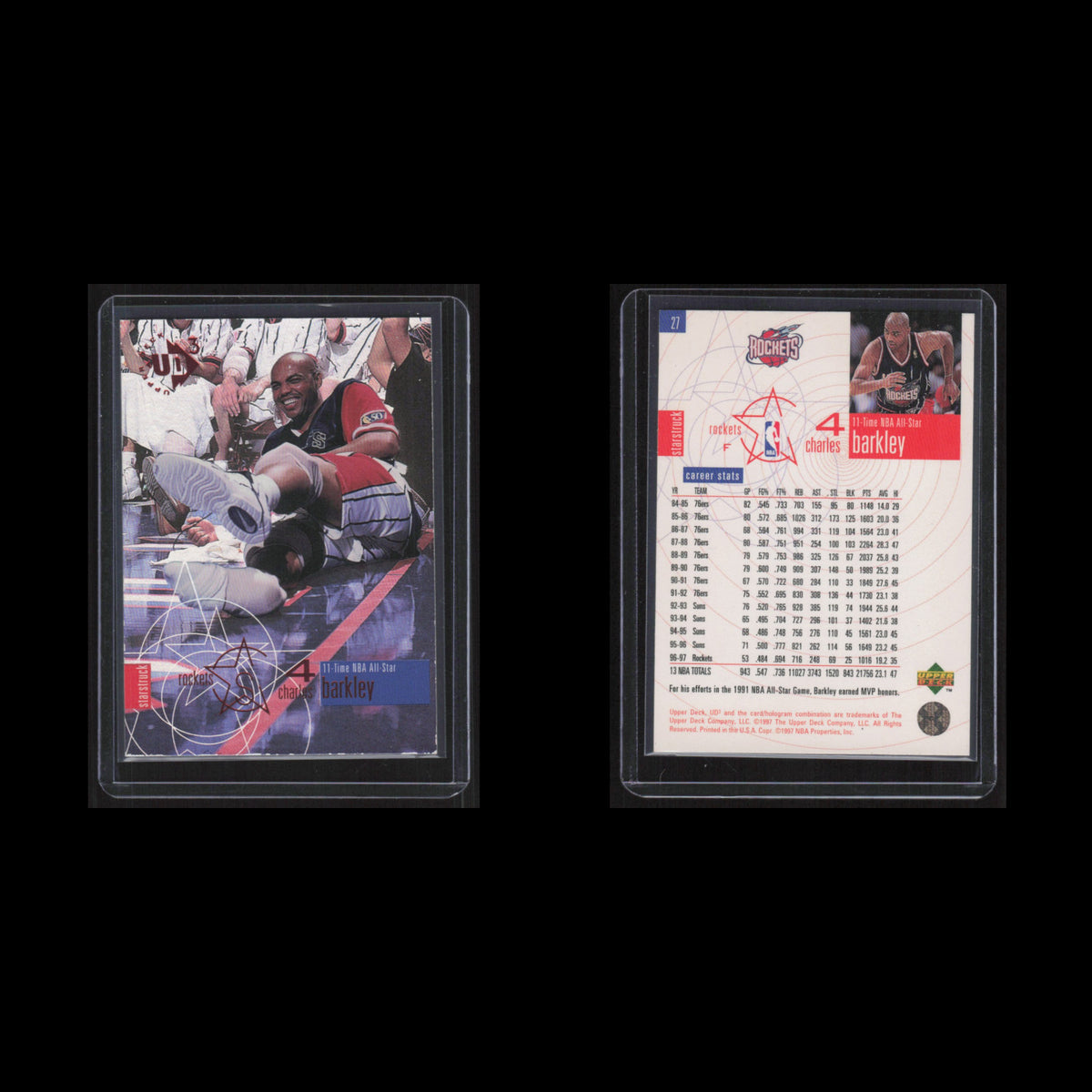 Charles Barkley #27 1997 Upper Deck UD3 Houston Rockets Basketball Card NBA NM