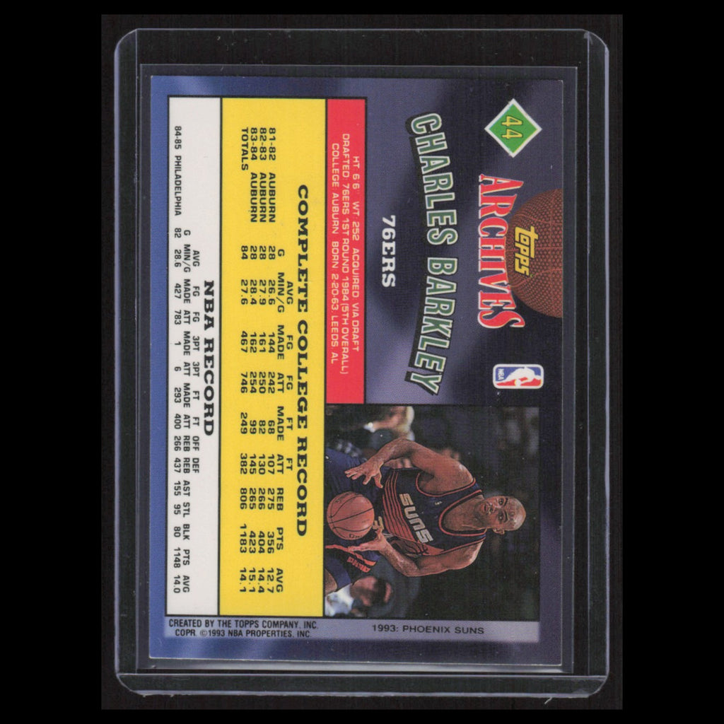 Charles Barkley #44 1992 Topps Archives Philadelphia 76ers Basketball Card NBA
