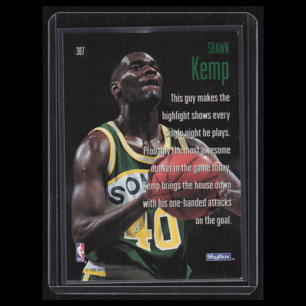Shawn Kemp #307 1994 SkyBox Seattle SuperSonics Basketball Card NBA NM