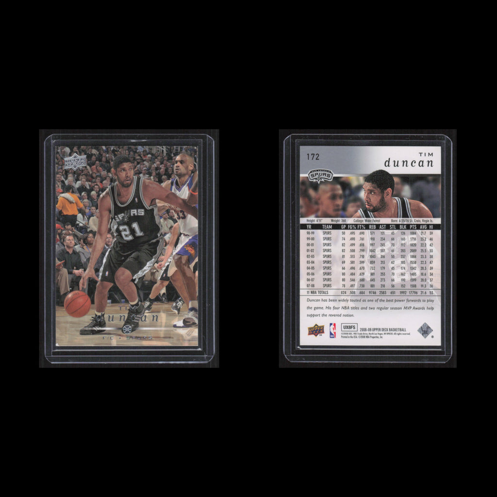 Tim Duncan #172 2008 Upper Deck San Antonio Spurs Basketball Card NBA NM