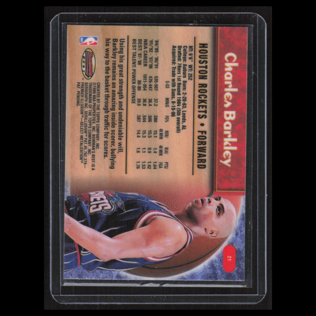 Charles Barkley #21 1999 Bowmans Best Houston Rockets Basketball Card NBA NM