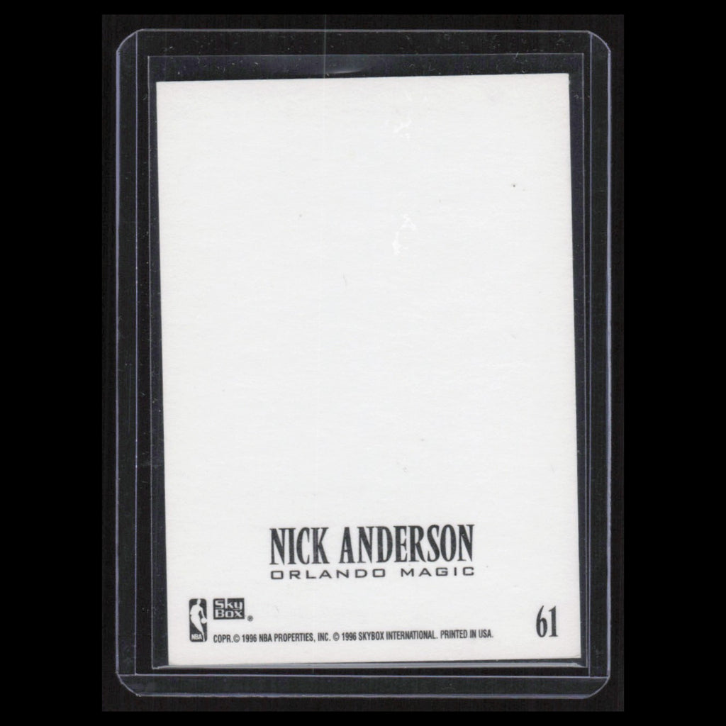 Nick Anderson #61 1996 SkyBox Z-Force Sticker Orlando Magic Basketball Card NBA