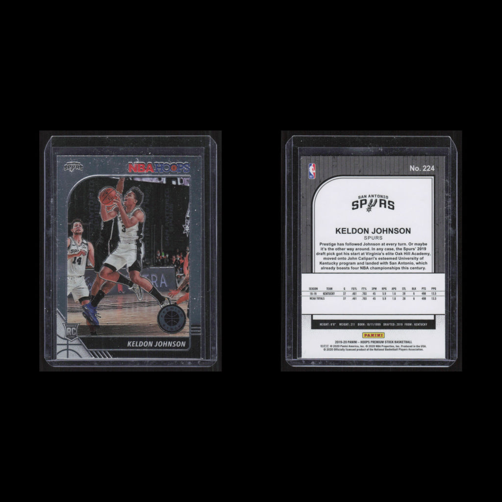 Keldon Johnson Rookie #224 2019 Hoops San Antonio Spurs Basketball Card NBA NM