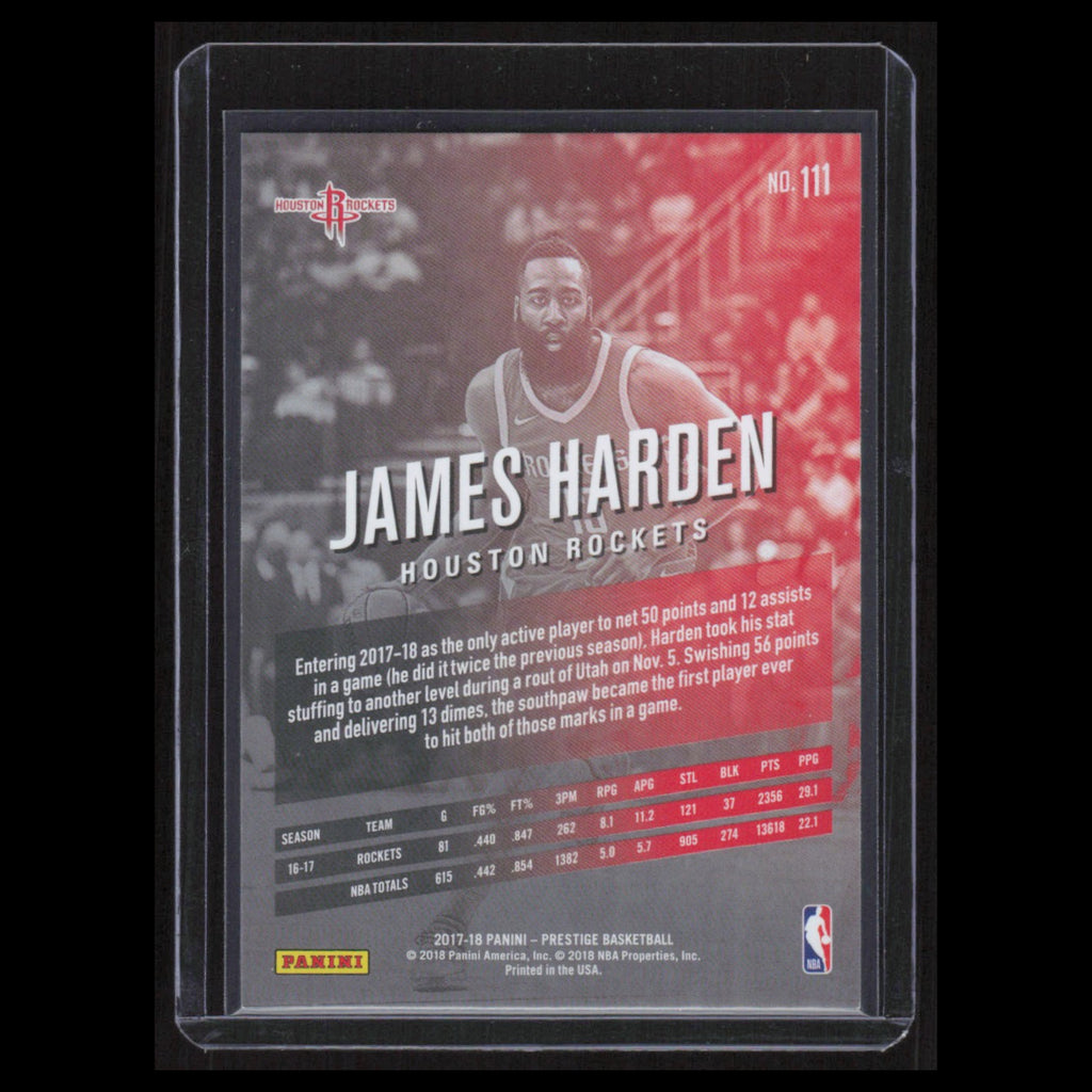 James Harden #111 2017 Panini Prestige Houston Rockets Basketball Card NBA NM