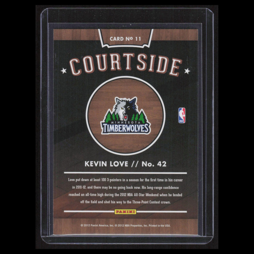 Kevin Love #11 2012 Panini Hoops Courtside Minnesota Timberwolves Basketball NBA