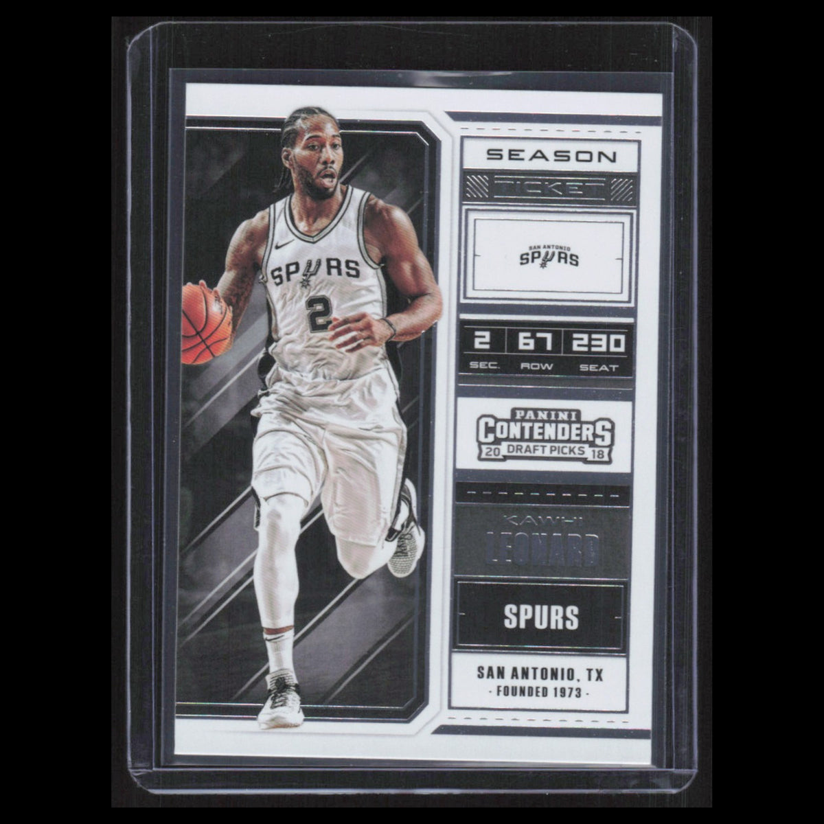 Kawhi Leonard #31 2018 Panini Contenders Draft Picks San Antonio Spurs Card NBA