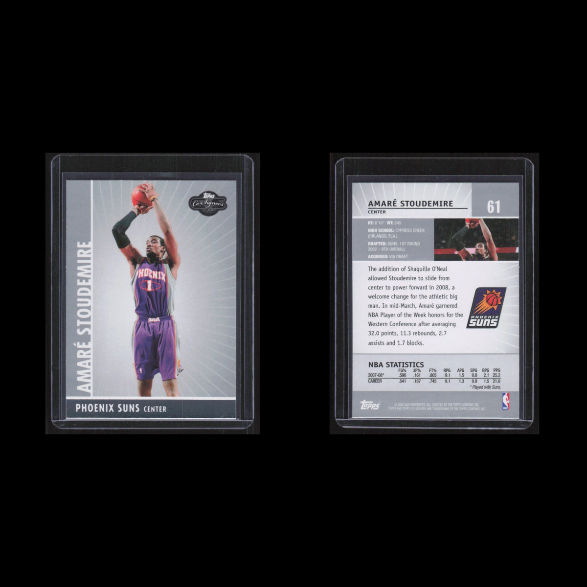 Amare Stoudemire #61 2008 Topps Co-Signers Phoenix Suns Basketball Card NBA NM