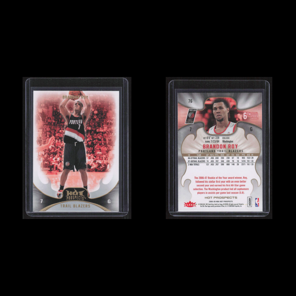 Brandon Roy #76 2008 Fleer Hot Prospects Portland Trail Blazers Basketball Card