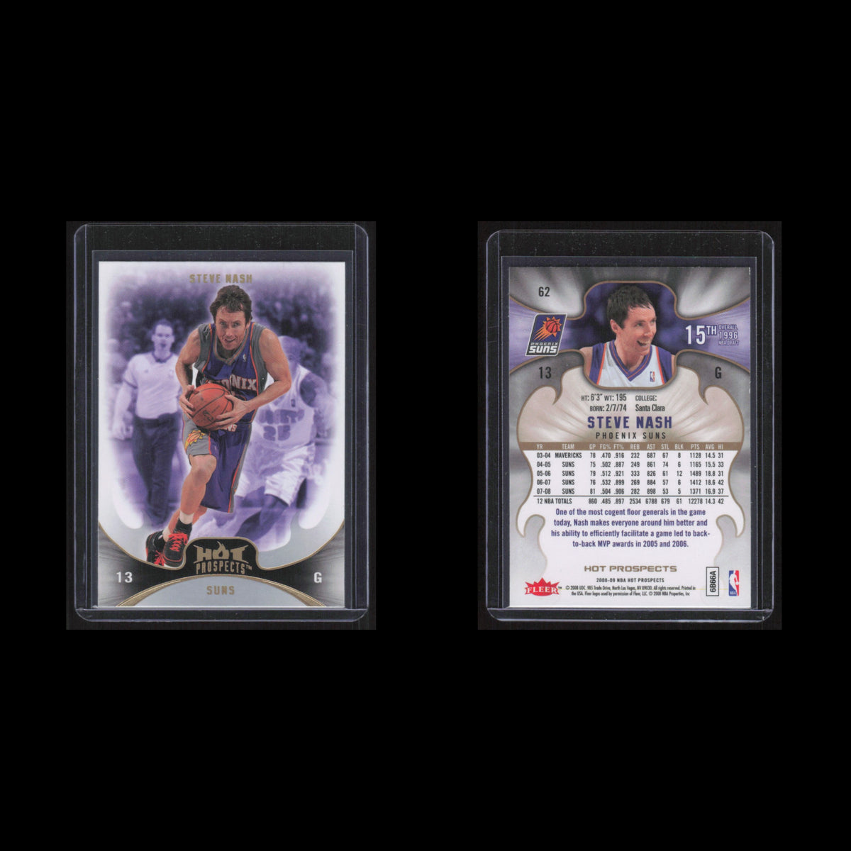 Steve Nash #62 2008 Fleer Hot Prospects Phoenix Suns Basketball Card NBA NM