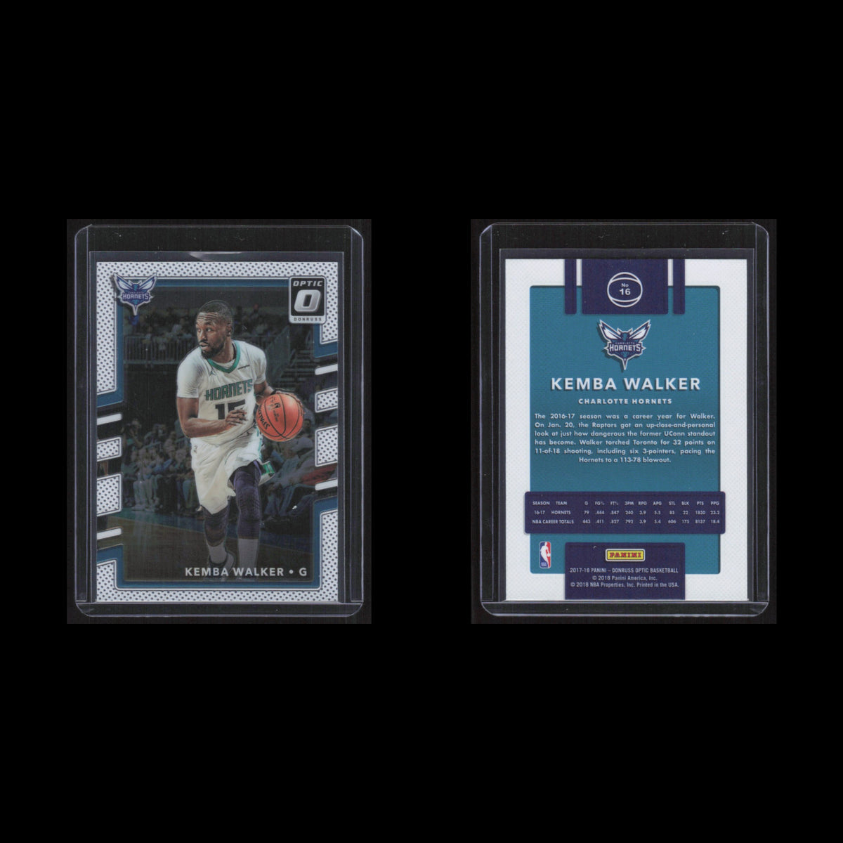 Kemba Walker #16 2017 Donruss Optic Charlotte Hornets Basketball Card NBA NM