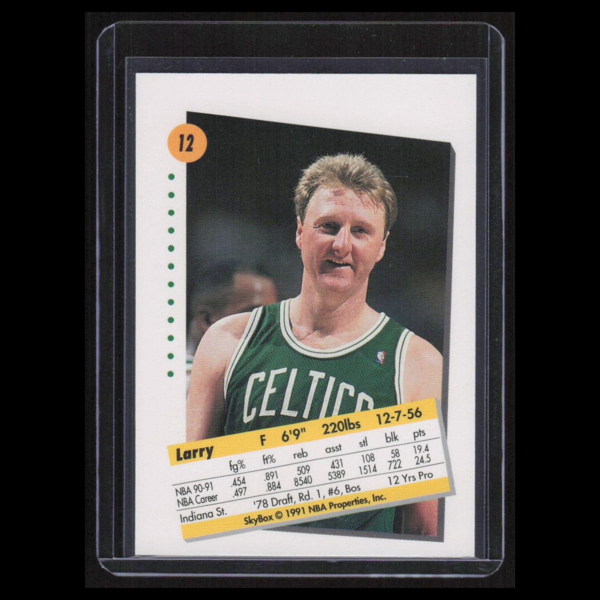 Larry Bird #12 1991 SkyBox Boston Celtics Basketball Card NBA NM