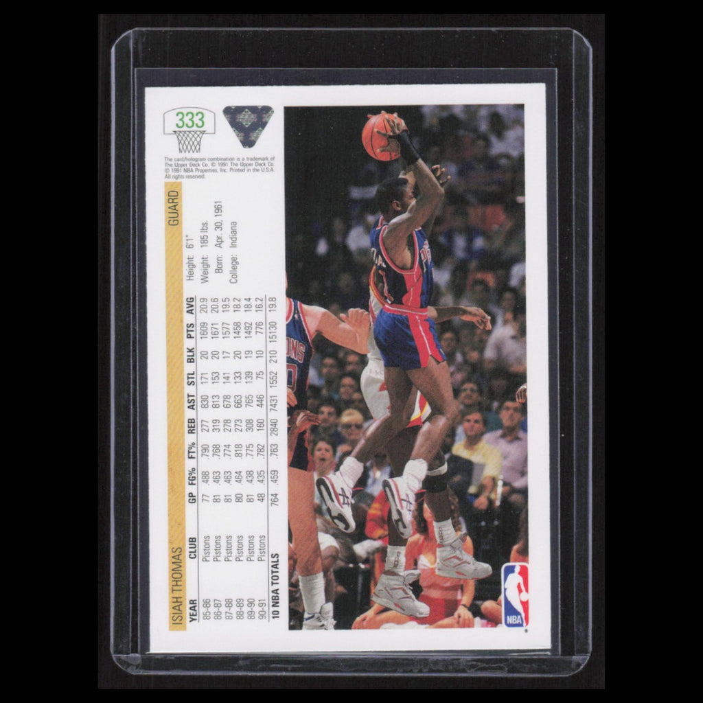 Isiah Thomas #333 1991 Upper Deck Detroit Pistons Basketball Card NBA NM