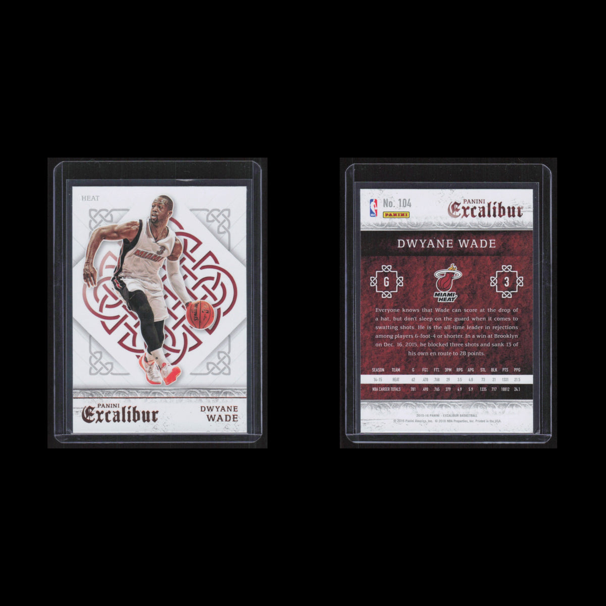 Dwyane Wade #104 2015 Panini Excalibur Miami Heat Basketball Card NBA NM
