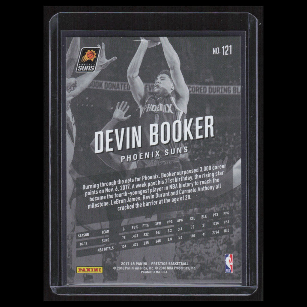Devin Booker #121 2017 Panini Prestige Phoenix Suns Basketball Card NBA NM