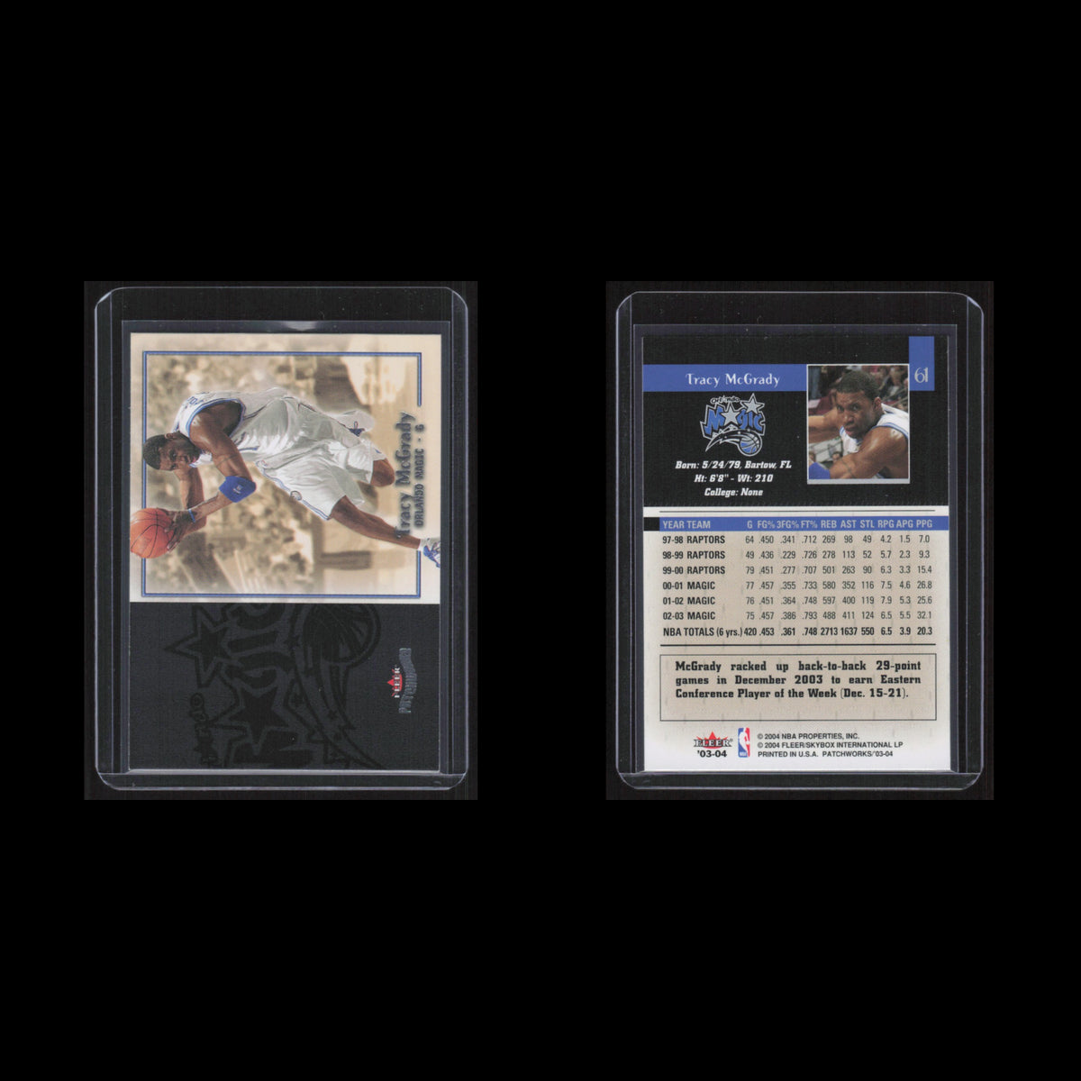 Tracy McGrady #61 2003 Fleer Patchworks Orlando Magic Basketball Card NBA NM