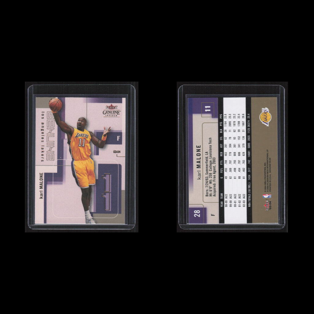 Karl Malone #28 2003 Fleer Genuine Insider Los Angeles Lakers Basketball Card NM