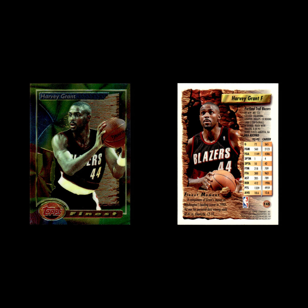 Harvey Grant #145 1993 Topps Finest Portland Trail Blazers Basketball Card NBA