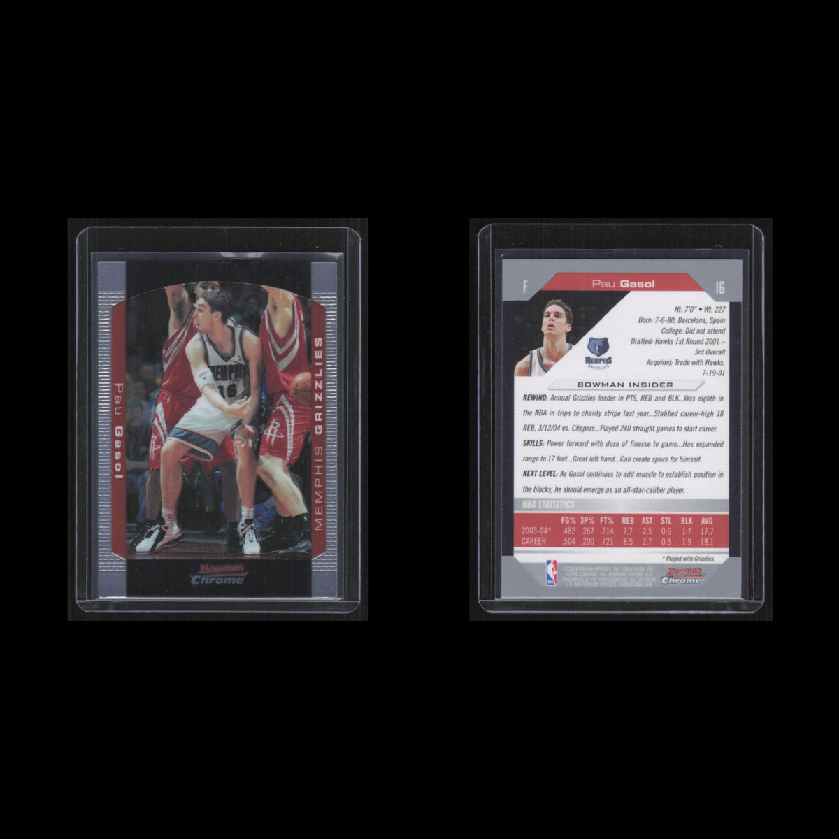 Pau Gasol #16 2004 Bowman Chrome Memphis Grizzlies Basketball Card NBA NM
