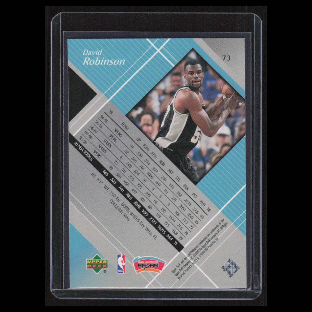 David Robinson #73 1999 Upper Deck Black Diamond San Antonio Spurs Basketball NM