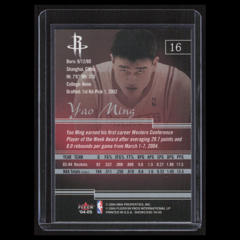 Yao Ming #16 2004 Fleer Showcase Houston Rockets Basketball Card NBA NM