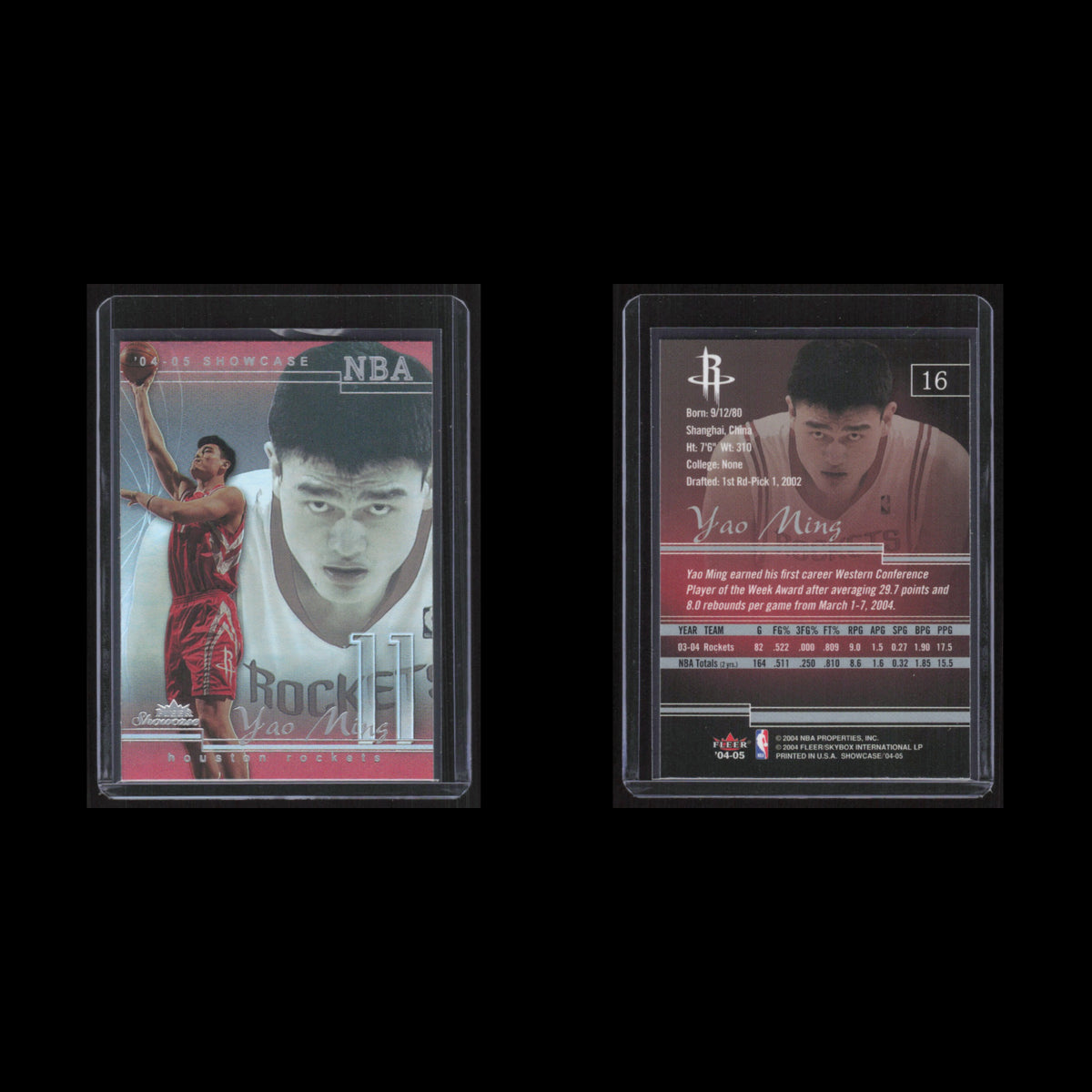 Yao Ming #16 2004 Fleer Showcase Houston Rockets Basketball Card NBA NM