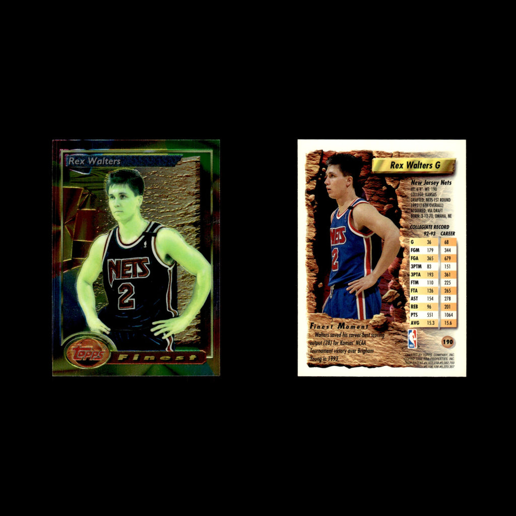 Rex Walters #190 1993 Topps Finest New Jersey Nets Basketball Card NBA NM