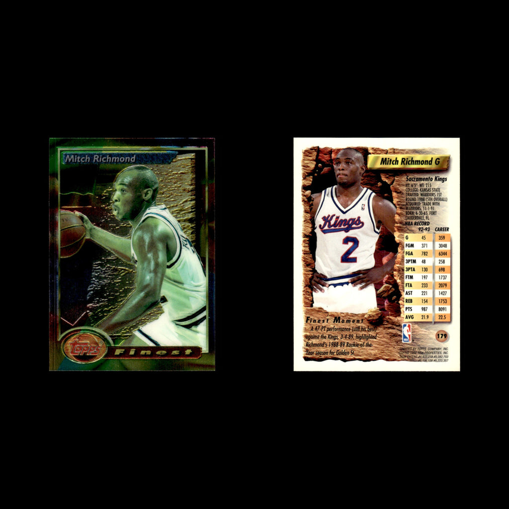 Mitch Richmond #179 1993 Topps Finest Sacramento Kings Basketball Card NBA NM