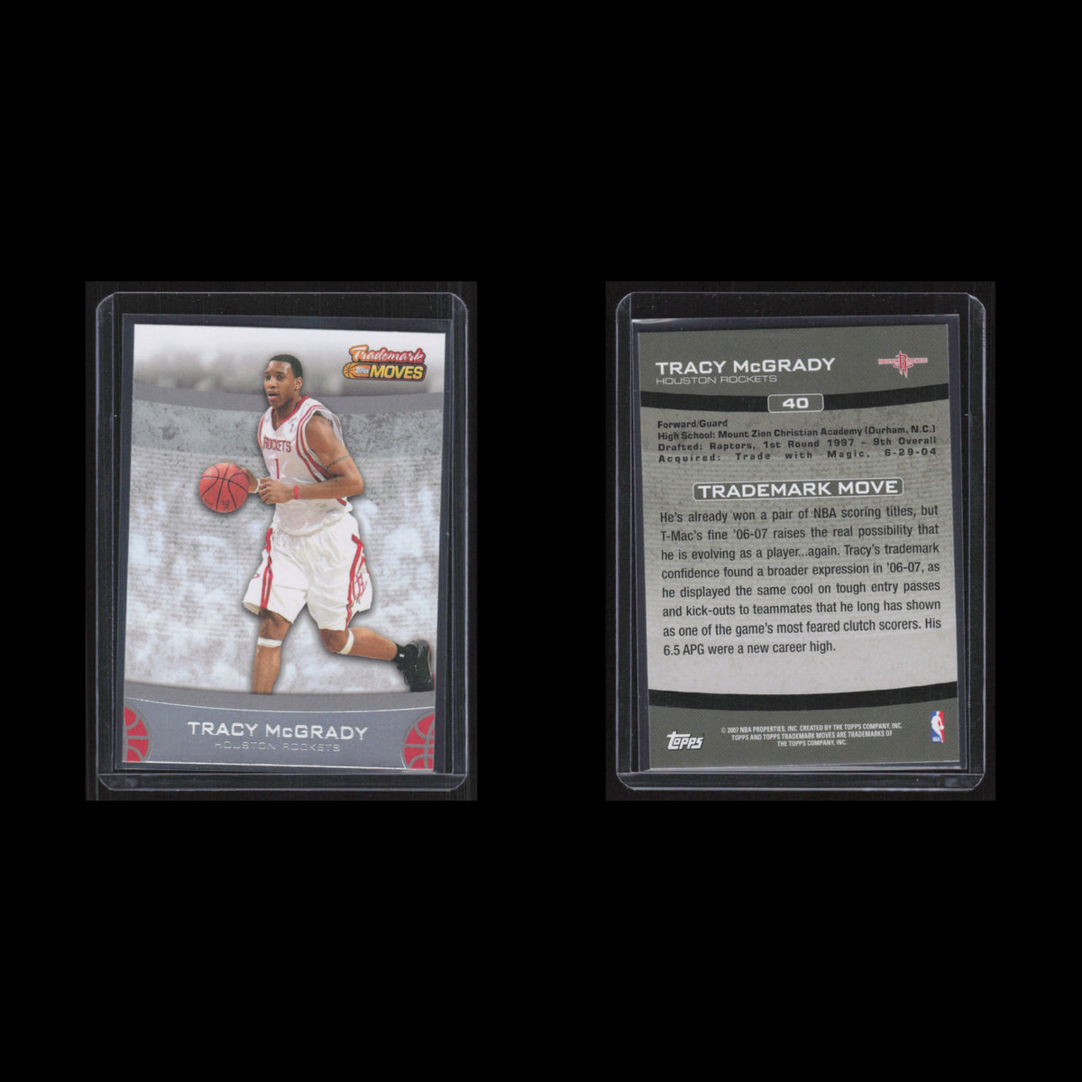 Tracy McGrady #40 2007 Topps Trademark Moves Houston Rockets Basketball Card NBA