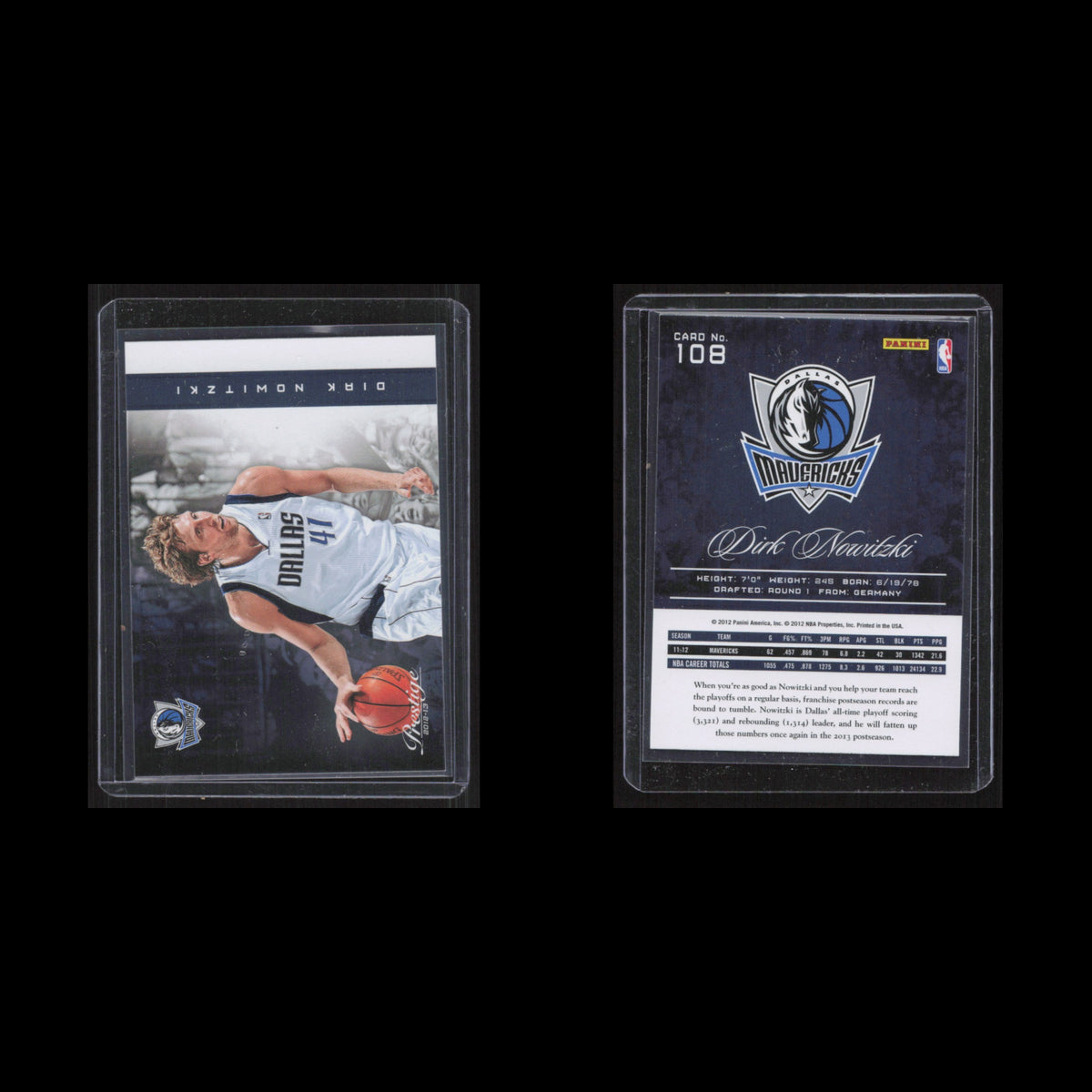 Dirk Nowitzki #108 2012 Prestige Dallas Mavericks Basketball Card NBA NM