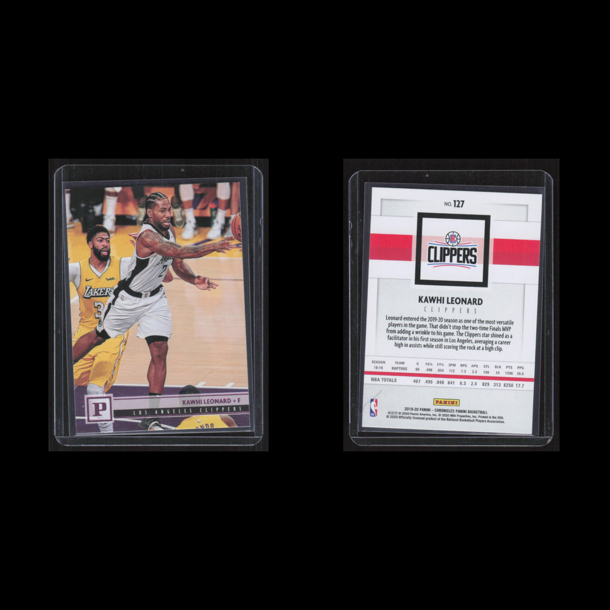 Kawhi Leonard #127 2019 Panini Chronicles Los Angeles Clippers Basketball Card
