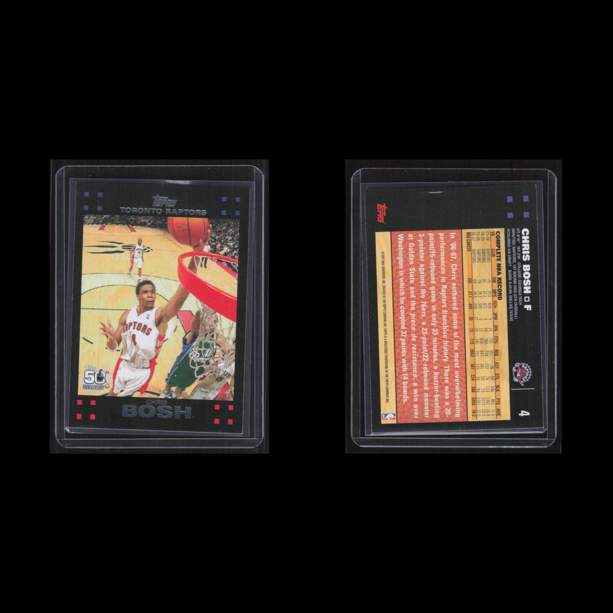 Chris Bosh #4 2007 Topps 50th Anniversary Toronto Raptors Basketball Card NBA NM