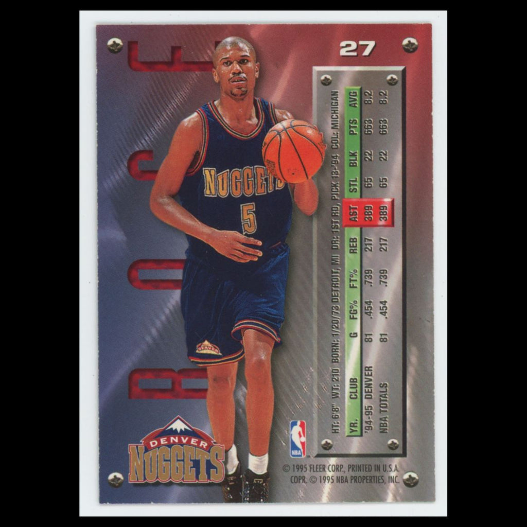 Jalen Rose #27 1995 Fleer Metal Denver Nuggets Basketball Card NBA NM