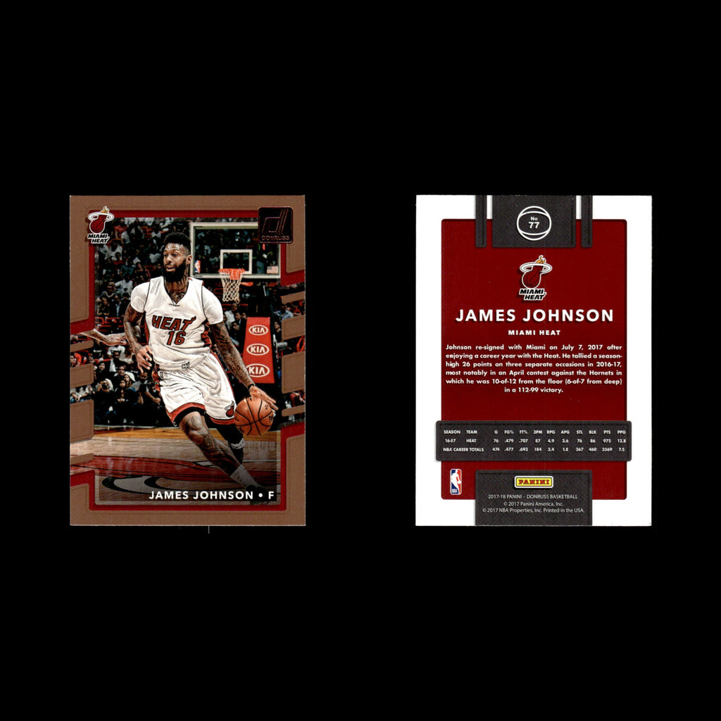 James Johnson #77 2017 Donruss Miami Heat Basketball Card NBA NM