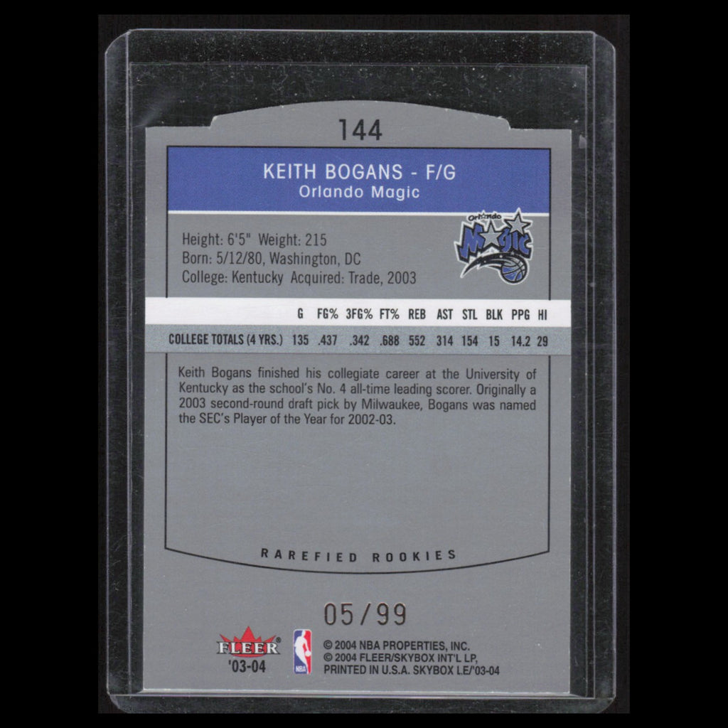 Keith Bogans Rookie /99 #144 2003 SkyBox LE Orlando Magic Basketball Card NBA NM