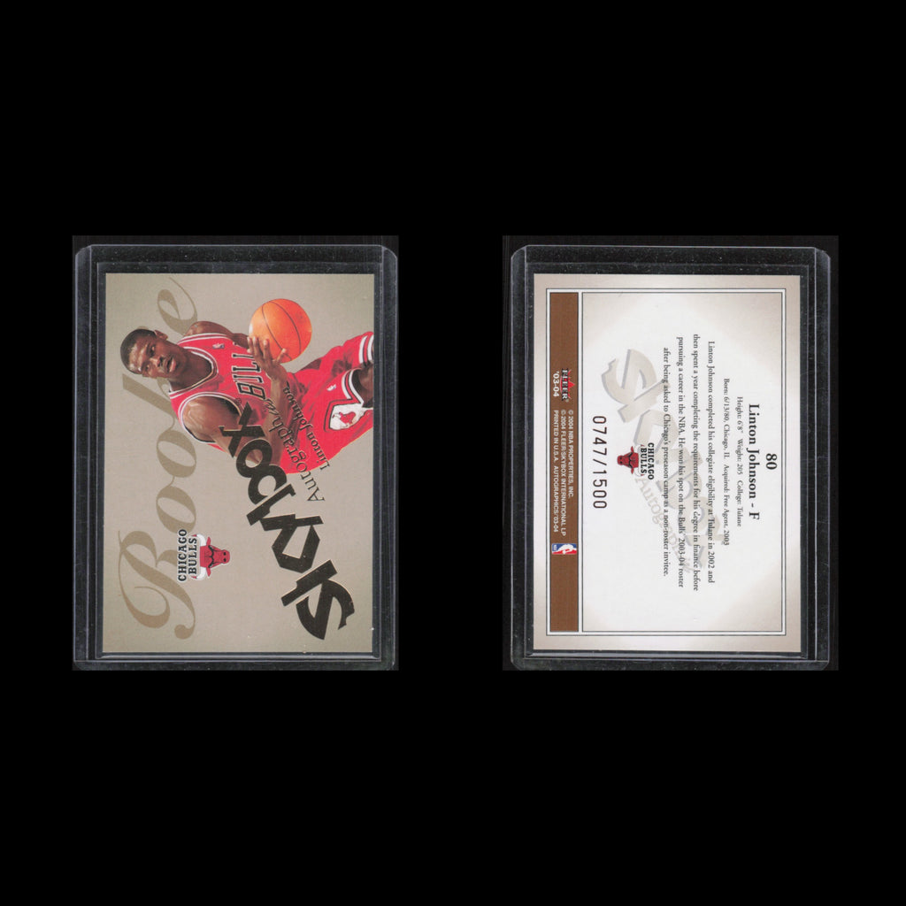 Linton Johnson Rookie /1500 #80 2003 SkyBox Autographics Chicago Bulls Card NBA