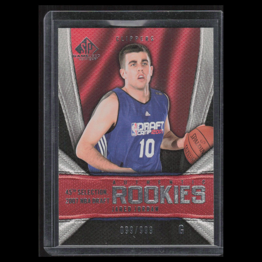 Jared Jordan Rookie /999 #180 2007 SP Game Used Gold Los Angeles Clippers Card