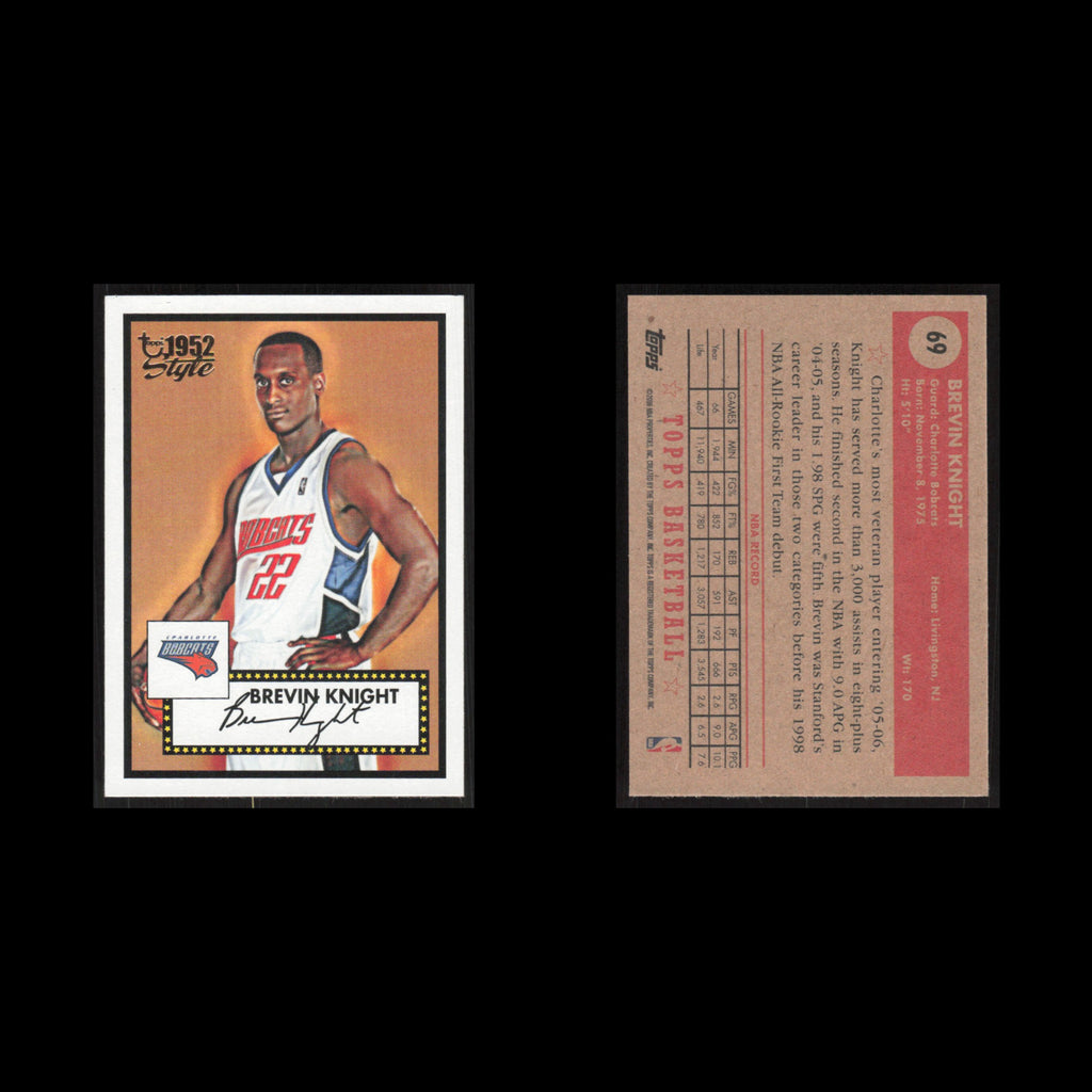 Brevin Knight #69 2005 Topps 1952 Style Charlotte Bobcats Basketball Card NBA NM