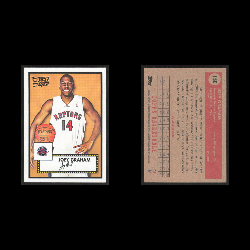 Joey Graham Rookie #150 2005 Topps 1952 Style Toronto Raptors Basketball Card NM